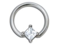 Wit Kristal Stalen Ring 7 mm | Itc