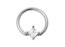 Wit Kristal Stalen Ring 7 mm | Itc