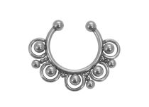 Faux Jewel Septum Stalen Kralen en Ring | Itc
