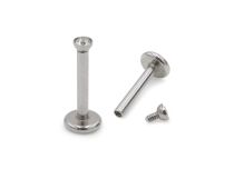 Inwendige opschroefbare stalen labret met witte bergkristal | Itc