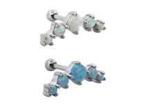 Barbell Staal Speciaal Tragus Strass Gekleurd Iridescent Diamant| Itc
