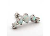 Barbell Staal Speciaal Tragus Strass Gekleurd Iridescent Diamant| Itc