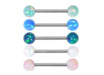 Barbell Staal Opaal Synthetisch Gekleurde Ballen 5mm| Itc
