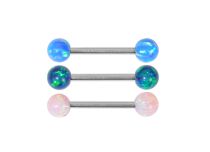 Barbell Staal Opaal Synthetisch Gekleurde Ballen 5mm| Itc