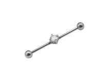 Barbell Industriële Stalen Ballen 5 mm Strass Centraal Bekrast | Itc