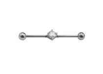 Barbell Industriële Stalen Ballen 5 mm Strass Centraal Bekrast | Itc