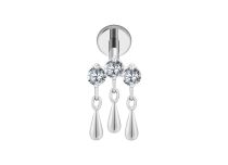 labret titane cascade goutte cristal blanc
