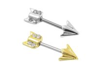 Stalen halterstang met strass pijlmotief |Itc