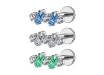 Labret Titane ASTM F136 interne 1,2x8 ornement strass | iTC