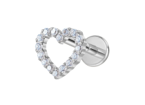 Labret titane ASTM F136 interne c&oelig;ur serti multi strass blanc