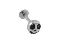 Stalen labret met schedel en gekruiste botten | Itc