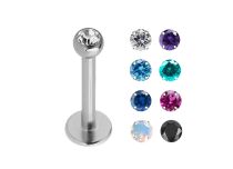 Labret binnenzijde kristal kleur 2 mm Itc