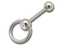 Stalen halter 10 mm Strass Ring en Bal | Itc