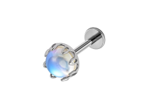 Labret titane ASTM F136 interne opale effet nacr&eacute; 1.2x8 ITC Piercing