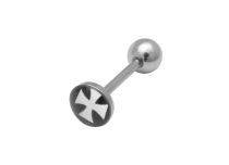 Barbell Stalen schijf 8 mm motief Kruis Orde van de Tempel | Itc