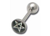 Barbell Staaldisc 8 mm Wit Satanisch Sterrenpatroon | Itc