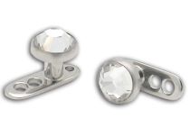 Piercingoppervlak Titanium Stalen Schijf 4 mm en Gekleurd Kristal | Itc