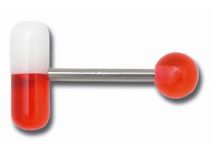 Barbell Stalen Acryl Bal 6 mm en Gekleurde Pil 5 x 14 mm | Itc
