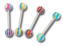 Barbell Staal 1,6 x 16 mm Kogels 6 mm Acryl Golven Gekleurd |Itc