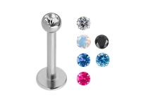 Labret Titaniumkristal 2,5 mm Gekleurd facet | Itc