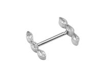 Drie witte Strass stalen Teton Jewel | Itc