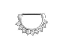Stalen Teton Jewel Wit Strass-klikkers | Itc