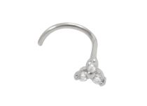 Witte Kristallen Bloem Stalen Neusknoop | Itc