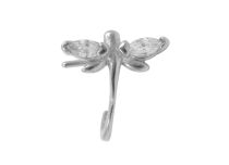 Wit kristal Dragonfly Stalen Neusknoop | Itc