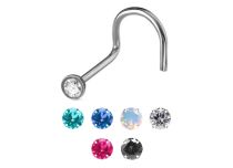 Gekleurd kristal stalen neusknoop | Itc