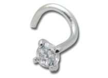 0,8 mm stalen neusknoop met gekleurd gekrast kristal | Itc