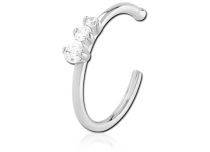 Faux Neus Sieraden Open Stalen Ring 3 Strass | Itc