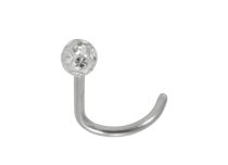 Stalen neusbout 0,8 mm Bal Mulitkristal Wit | Itc