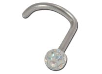 Stalen neusbout 0,8 mm Bal Mulitkristal Wit | Itc