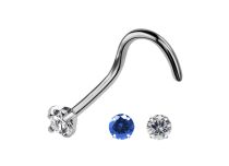 Titanium neusknoop 0,8 mm Gekleurd gekrast kristal 1,5 mm | Itc