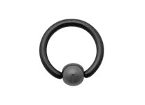 Titanium Ring Zwart Hematiet Bolletje 4 mm | Itc