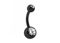 Banaan Titanium Zwart Dubbel Kristal Gekleurde Ballen 5/8 mm | Itc