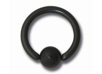Zwarte titanium ring titanium bal