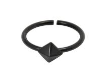 Stalen Ring Zwart Flexibel Diamantpatroon | Itc