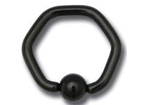 Stalen ring zwart zeskant kogel 4 mm | Itc