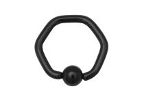 Stalen ring zwart zeskant kogel 4 mm | Itc
