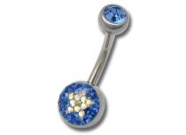 Bananenstaal Meerkristal en Blauwe Harsbal 5/8 mm | Itc