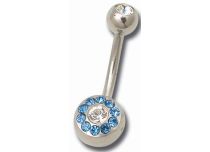 Banaan Staal Multi Kristal Blauw Wit Bal 5 / 8 mm | Itc