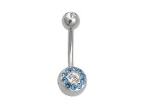 Banaan Staal Multi Kristal Blauw Wit Bal 5 / 8 mm | Itc
