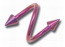 Geanodiseerde spiraalring met gekleurde spikes | Itc