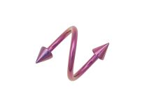 Geanodiseerde spiraalring met gekleurde spikes | Itc
