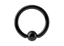 Stalen Kogel Ring Zwart