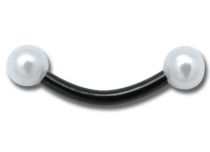 Banaan Staal Zwart met Acryl Bolletjes 3 mm Gekleurde Kralen | Itc