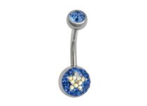 Bananenstaal Meerkristal en Blauwe Harsbal 5/8 mm | Itc