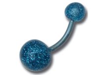 Banaan Stalen Ballen 6 / 9 mm Blauw Glitter | Itc