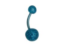 Banaan Stalen Ballen 6 / 9 mm Blauw Glitter | Itc
